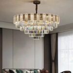 D0107 Dutti LED Bronze Crystal Modern Chandelier for Dining Room, Restaurant, Showroom, Ballroom