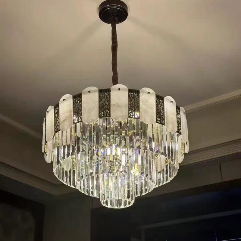 D0107 Dutti LED Bronze Crystal Modern Chandelier for Dining Room, Restaurant, Showroom, Ballroom