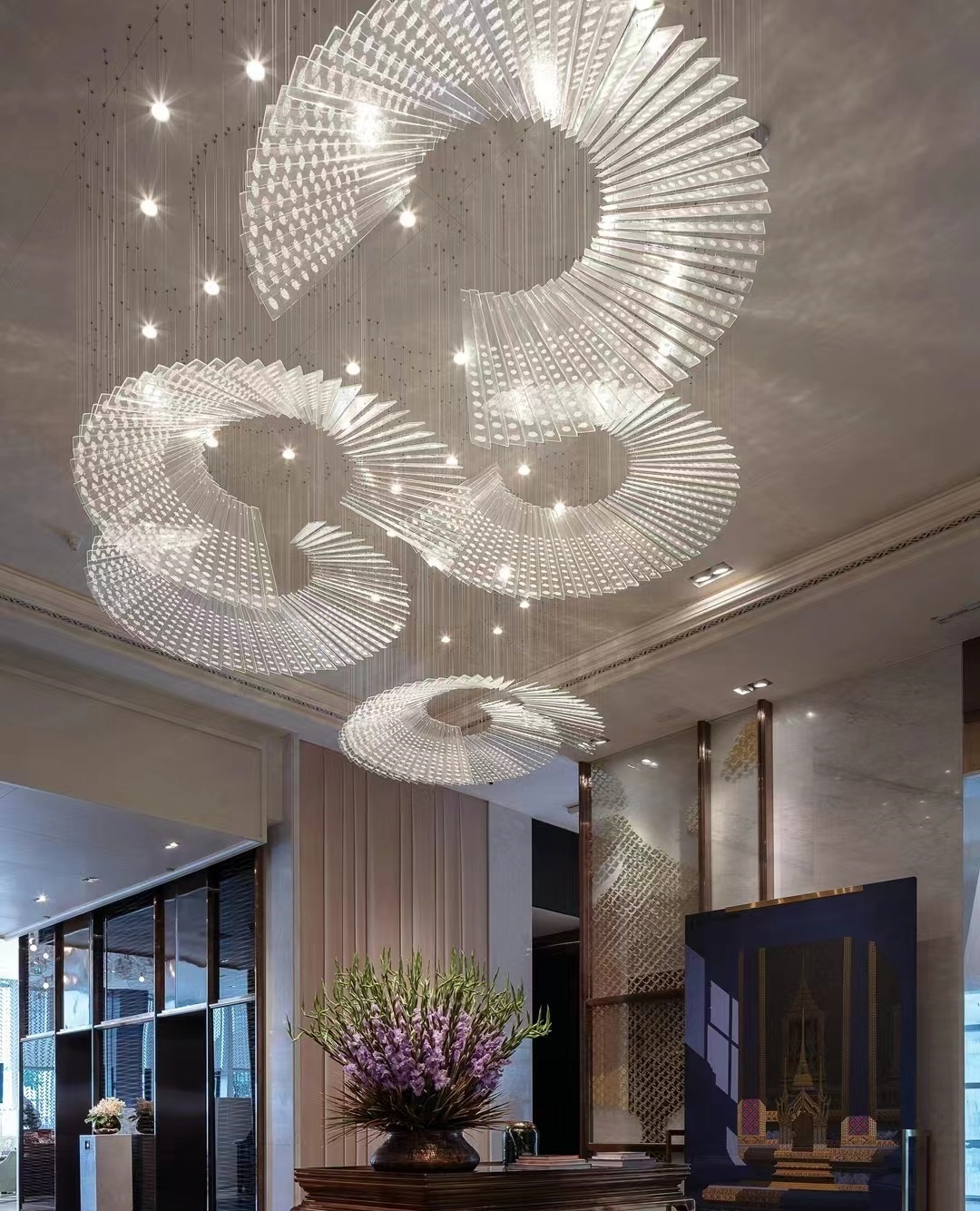 Elevate Showrooms with the DUTTI LED Long Acrylic Modern Non-standard Chandelier