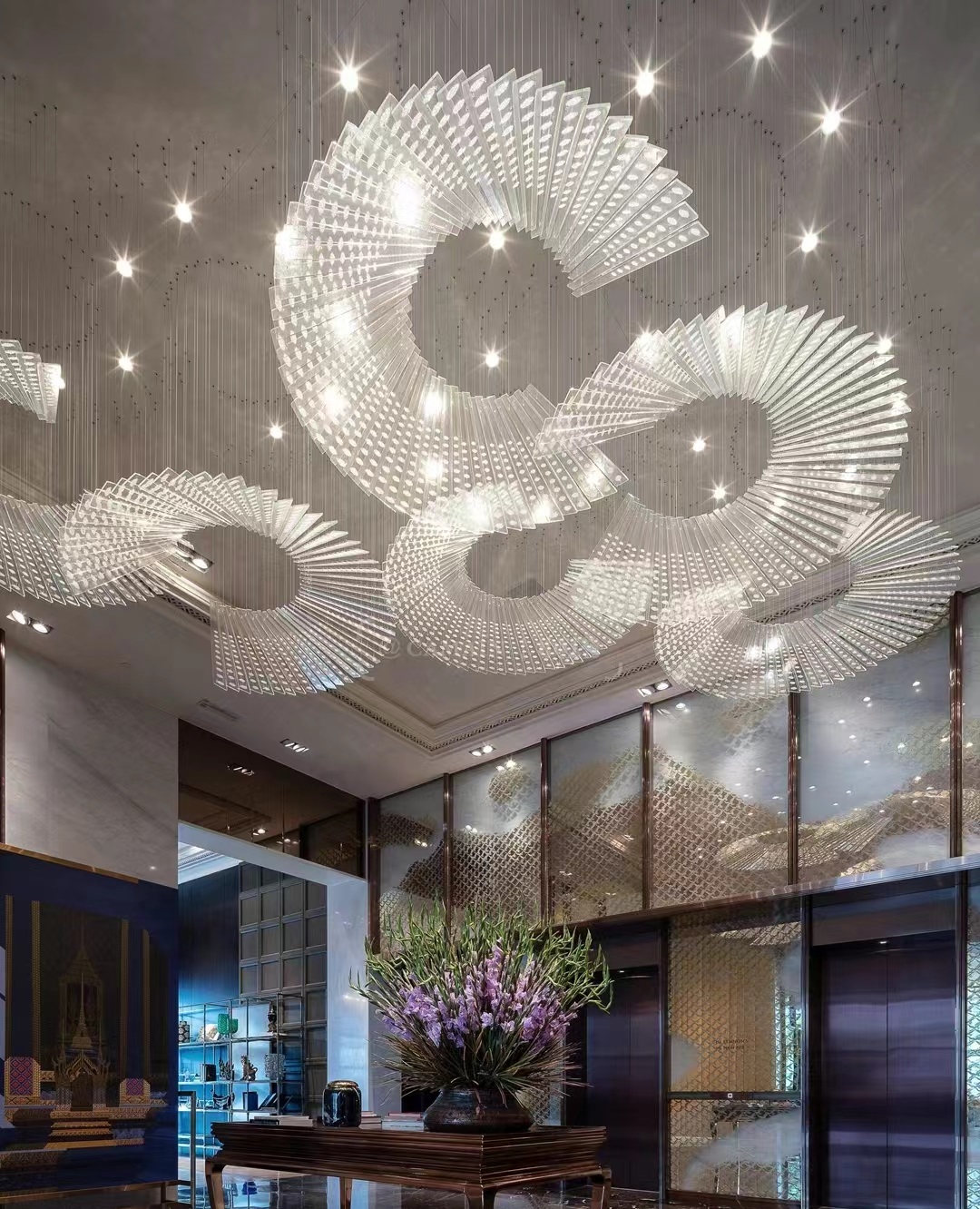 Elevate Showrooms with the DUTTI LED Long Acrylic Modern Non-standard Chandelier